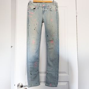 True Religion Paint Splatter Jeans, Size 28